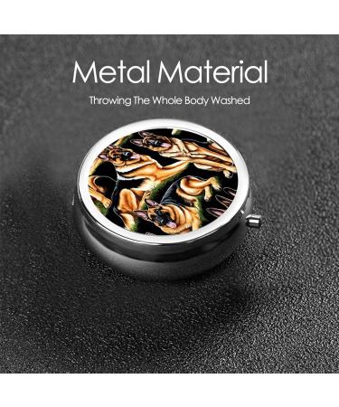German Shepherd Mini Round Pill Box | 3 Compartment Travel Pill Organizer | Portable Case for Home & Office - Buy Online on GoSupps.com