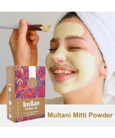 Fullers Earth Powder | Multani Mitti | Indian Healing Clay Face Mask 100g - Deep Pore Purifying & Dirt Remover for Radiant Skin - Buy Online on GoSupps.com