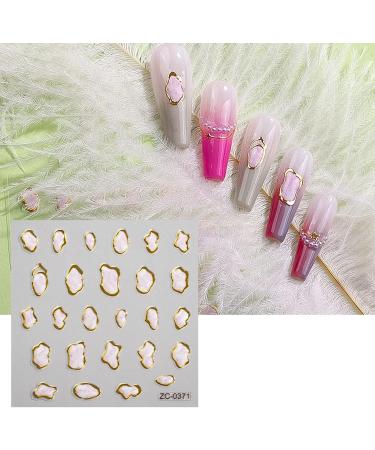 5D Gold Embossed Nail Art Stickers | Crystal Soft Glue Irregular Geometric Frames | Self-Adhesive Nail Decals & Acrylic Nail Accessories - International Shipping - Buy Online on GoSupps.com