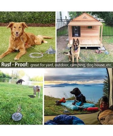360 Swivel Dog Tie Out Cable and Stake - Heavy Dog Yard Stake Rust Proof Dog Tether Holds 1000Lbs of Pull Force - 30ft Dog Runner Cable for Yard Camping Outdoor dog stake with 30ft tie out cable - Buy Online on GoSupps.com