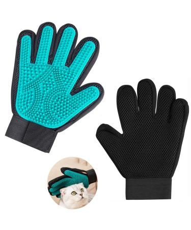 Pet Grooming Gloves-YOUDIWADI Cat Brushes Gloves Dog Hair Deshedding Glove Brush, Reduce Hair Shedding,Pet Massage Mitt, Remove Long or Short Haired Dogs & Cats & Horses Fur(1 Pair)