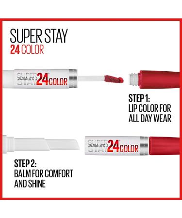 Maybelline Super Stay 24 Liquid Lipstick Eternal Cherry Red | Long Lasting Formula with Moisturizing Balm | Highly Pigmented Color | 1 Count - Buy Online on GoSupps.com