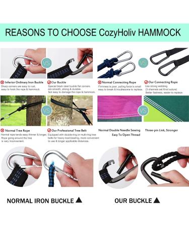 Portable Parachute Hammock for Camping & Outdoor Activities | Double Hammock Swing for Hiking, Travel, and Backpacking - 78''W 118''L (Blue/Sky Blue) - Buy Online on GoSupps.com