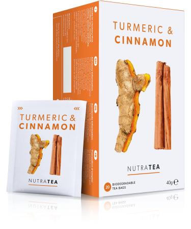 Nutra Tea - Turmeric & Cinnamon Tea - 120 Tea Bags - Herbal Tea - (6 Pack) 6 Pack (120 Tea Bags)