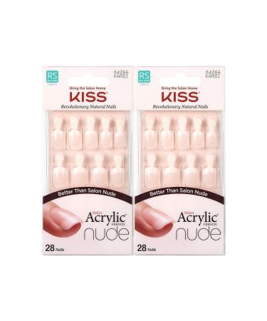 KISS Salon Acrylic Nude 28 Nails (2 PACK) 56 Count (Pack of 1)
