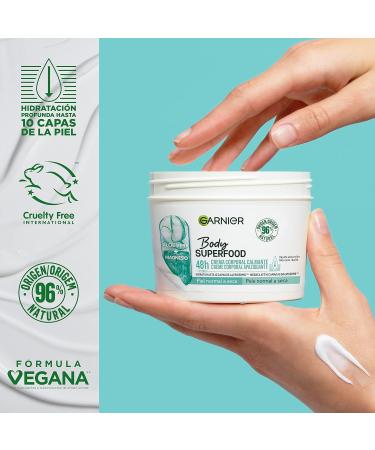  Garnier Garnier Body Superfood Soothing Body Cream with Aloe Vera and Magnesium for Normal to Dry Skin 48-Hour Moisture 380 ml Pack of 2 (2 x 380 ml) - Buy Online on GoSupps.com