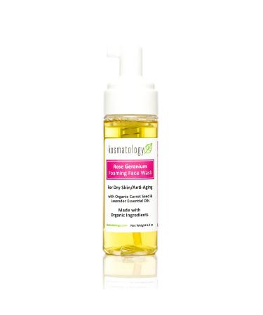 Rose Geranium Organic Foaming Facial Wash For Aging Skin 6 fl oz
