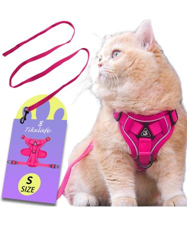 Tikxlafe cat dishes with a leash 150 cm cat leash with dishes polyester adjustable cat linen set breakout for kitten (pink s) s pink