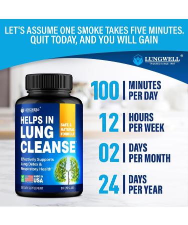LUNGWELL Quit Smoking Aid - Made in USA | Lung Cleanse & Stress Relief with Mullein & L-Tryptophan | Stop Smoking Naturally - Buy Online on GoSupps.com