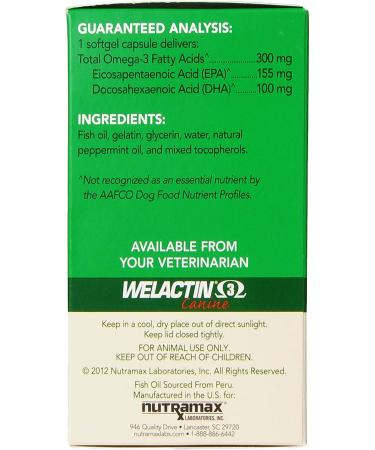 Nutramax Laboratories Welactin Canine Softgel Capsule 120 Count 3-Pack - Buy Online on GoSupps.com