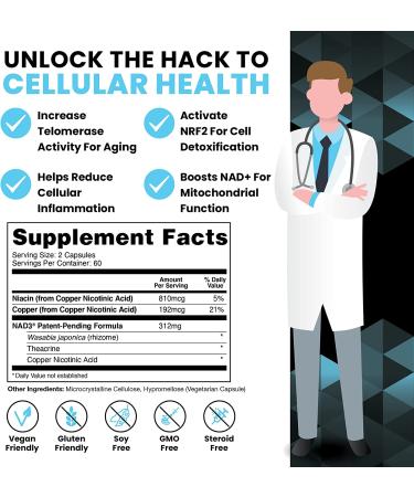 HPN Supplements NAD3 NAD+ Booster | Value Size 2 Month Supply | Clinically Proven & Independently Tested - Metabolic Repair | 311 mg per Serving - 120 Capsules - Buy Online on GoSupps.com