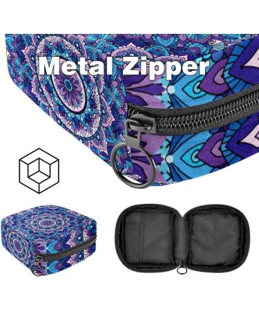 Stylish Purple Mandala Menstruation Bag for Women & Girls - Zippered Tampon Carrier & Bandage Tote - Buy Online on GoSupps.com