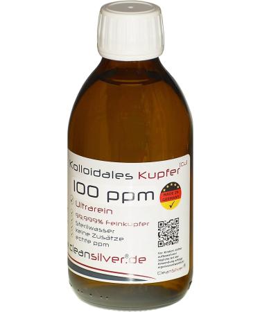 CleanSilver Colloidal Copper 100 ppm Ultra Pure 99.999%  Always Freshly Produced Sterile Water