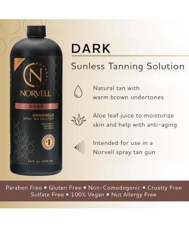 Norvell Premium Professional Sunless Tanning Spray Tan Solution - Dark 1 Liter 34 Fl Oz - Buy Online on GoSupps.com