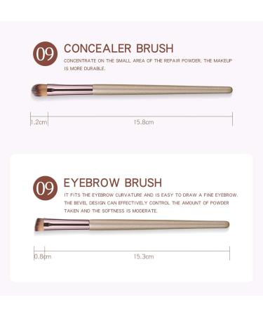 Professional 10-Piece Golden Makeup Brush Set - Premium Cosmetic Brushes for Face & Eyes - Buy Online on GoSupps.com