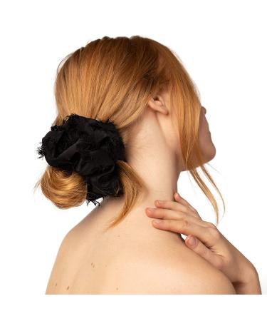 Kitsch Brunch Black Hair Scrunchie - Stylish Elastic Hair Tie for Girls & Women - Buy Online on GoSupps.com