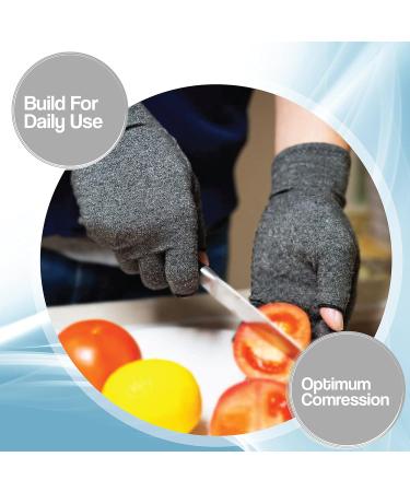 Hotcakes Compression Gloves for Arthritis Relief - Elastic Support for Carpal Tunnel & Hand Pain - Grey XL - Buy Online on GoSupps.com