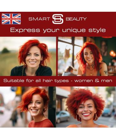 Buy Hollywood Red Permanent Hair Color - Anti-Hair Breakage & Vegan - 100% Gray Coverage - Smart Beauty 125ml - Bright Red for All Hair Types - Buy Online on GoSupps.com