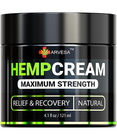 Natural Hemp Cream for Muscles, Joints, Foot, Back with Hemp, Arnica, Turmeric - Natural Hemp Oil Extract Gel - Made in The USA, 3.9oz