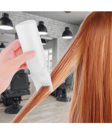 WLLHYF 2 Pack Root Comb Applicator Bottle 6 Ounce Hair Dye Bottle Brush Hair Oil Squeeze Bottles Plastic Hair Root Comb Color Applicator with Graduated Scale (White) - Buy Online on GoSupps.com