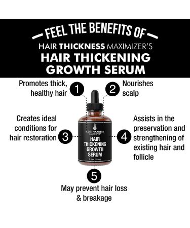 Vegan Hair Growth Serum + Lash Serum with Peppermint Oil 1oz - For Thickening, Moisturizing, and Scalp Treatment - For Women & Men with Dry, Frizzy, Weak Hair - Promotes Hair Growth and Eyelash Health - Pack of 1 - Buy Online on GoSupps.com