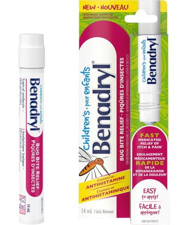 Children's Benadryl Itch and Pain Relief Stick for Bug Bites & Skin Irritations Antihistamine 14 mL - Buy Online on GoSupps.com