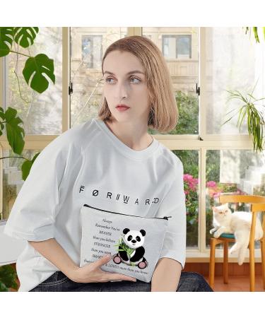 Levlo Cute Panda Cosmetic Bag - Inspirational Gifts for Strength & Intelligence - Buy Online on GoSupps.com