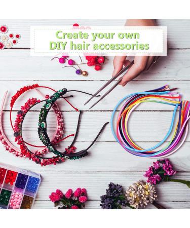WILLBOND 24-Piece Thin Satin Headband Set - Narrow Plain Headbands for DIY Crafts - 5mm Fabric Covered Ribbon Headbands in 24 Colors for Girls and Women - Buy Online on GoSupps.com