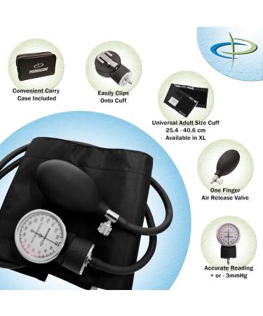 Primacare DS-9192 Adult Size Blood Pressure Kit with Aneroid Sphygmomanometer and Stethoscope - Latex-Free Inflation System, Nylon Cuff - Professional Grade - Buy Online on GoSupps.com