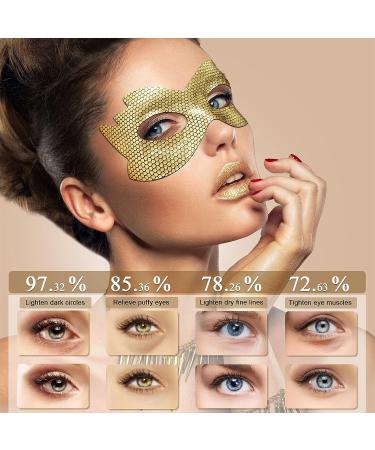 24k Gold Eye Masks - Under Eye Patches for Dark Circles and Puffiness - Honeycomb Eye Treatment Mask - Skincare for Adults Women Men Kids - 8 PCS - Buy Online on GoSupps.com