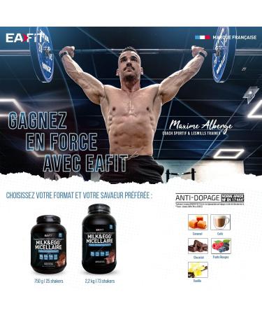 Buy Eafit Milk Egg 95 Micellar 2.2kg - Vanilla Casein Protein for Muscle Building & Preservation - 73 Portions - Anti-Doping Formula - International Shipping - Buy Online on GoSupps.com