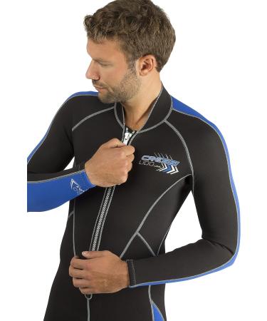 Cressi Men's Full Front Zip Wetsuit - Lido Long | Black/Blue, X-Large - Buy Online on GoSupps.com