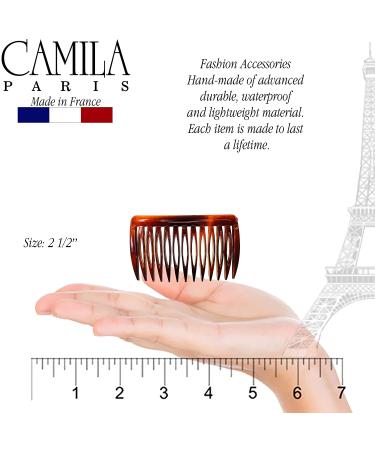 Camila Paris AD825/2 Small Curved Tortoise Shell French Hair Side Comb - Strong Hold Hair Clip for Women - Made in France - Buy Online on GoSupps.com