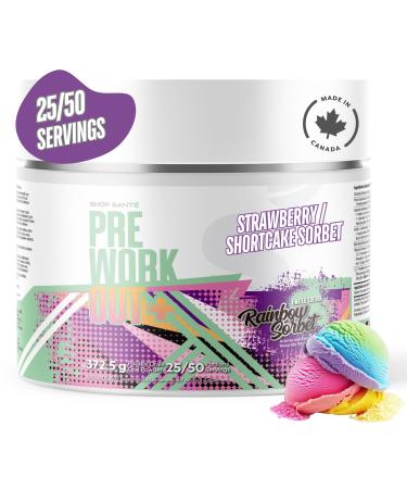 Shop Sante Pre Workout Plus Preworkout Energy Powder 150mg Caffeine Citrulline Beta Alanine Sports Drink Supplement for Men and Women 50 servings - Rainbow Sorbet