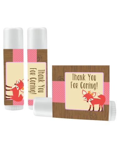 12 Fox Lip Balm Favors for Girl - Woodland Baby Shower Favors - Girl Fox Baby Shower - Woodland Birthday Favors - Fox Birthday Favors