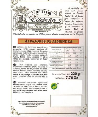 Alfajores de Almendra - Typical Christmas Pastries of Andalusia - La Estepe a - 220g - Buy Online on GoSupps.com