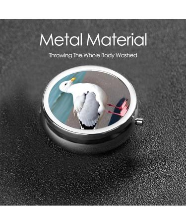 Cute Seagull Round Pill Box | 3 Compartment Organizer | Portable Travel Pill Box for International Shipping - Buy Online on GoSupps.com