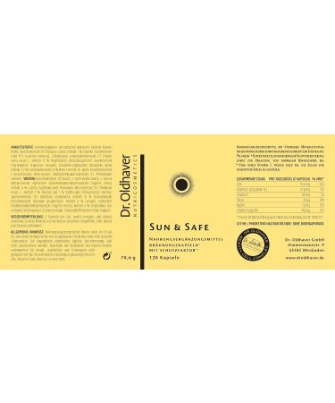 Dr. Oldhaver Sun & Safe Tanning Capsules - Beta-Carotene Tablets with UV Protection for a Naturally Tanned Complexion | 120 Capsules - Buy Online on GoSupps.com