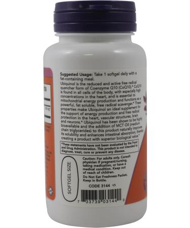 NOW Foods Ubiquinol - 200 mg - 60 Softgels - Buy Online on GoSupps.com