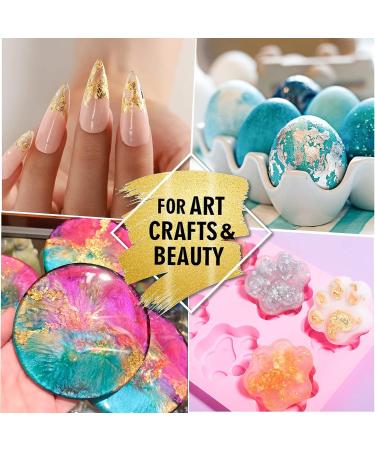 30g Metallic Foil Flakes for Resin, Nails, Painting & Crafts - Gold Leaf Sheet for Gilding - Gold, Silver & Copper Foil Nail Art by LEOBRO - Buy Online on GoSupps.com