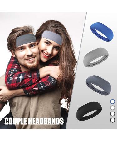 Men's Workout Headbands - Non Slip Stretchy Cotton Sweatband for Sports and Fitness (4 Pack) - Buy Online on GoSupps.com