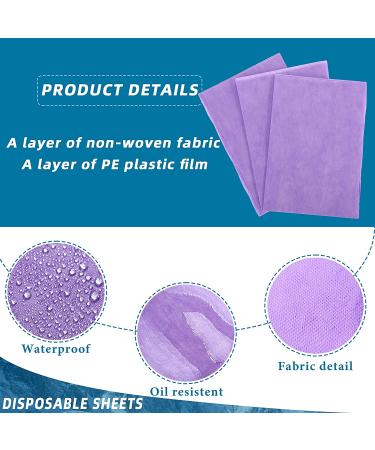 50-Pack 31x70 Inches Waterproof Disposable Bed Sheets - Purple Non-Woven Fabric for Spa, Beauty Salon, Hotels - Buy Online on GoSupps.com