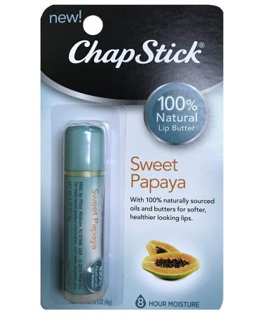 ChapStick 100% Natural Lip Butter Sweet Papaya 0.15 oz (Pack of 12)
