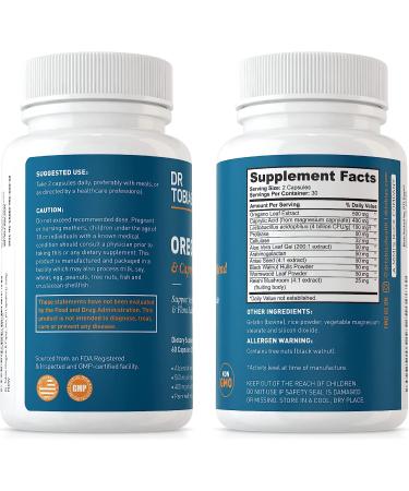 Dr. Tobias Oregano & Caprylic Acid Blend - Detox & Cleanse Bacteria Overgrowth with Probiotics - 60 Capsules - Buy Online on GoSupps.com