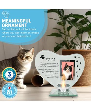 My Cat Glass Memorial Candle Holder and Photo Frame | Grief Sympathy Gift for cat Owners | Memorial plaques for Pets | cat Frame Memorial | Remembrance for cat | cat Candle Holder | in Memory of pet - Buy Online on GoSupps.com