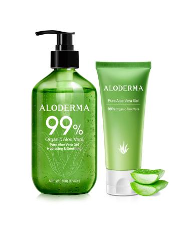 Aloderma Aloe Vera Gels Set 2 pieces - 500g Aloe Vera Gel 114g Aloe Vera Gel