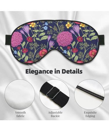 Floral Print Sleep Eye Mask | Soft Eyeshade Blindfold for Travel & Night Sleeping - Elastic Strap Headband - Buy Online on GoSupps.com