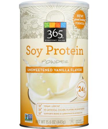 365 Everyday Value, Soy Protein Powder, Unsweetened Vanilla Flavor, 15.63 oz