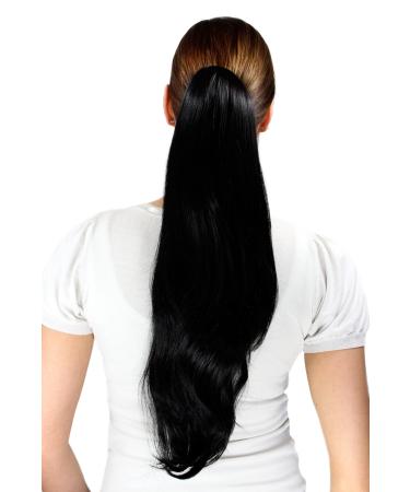 WIG ME UP - T116-1B hairpiece ponytail braid black straight falling 50 cm long