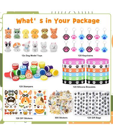 122PC Dog Party Gifts | Birthday Party Accessories for Dogs | Gift Bags DIY Facial Stickers Keychains & Stickers for Kids - Buy Online on GoSupps.com